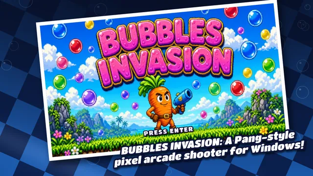 A Pang-style pixel arcade shooter for Windows